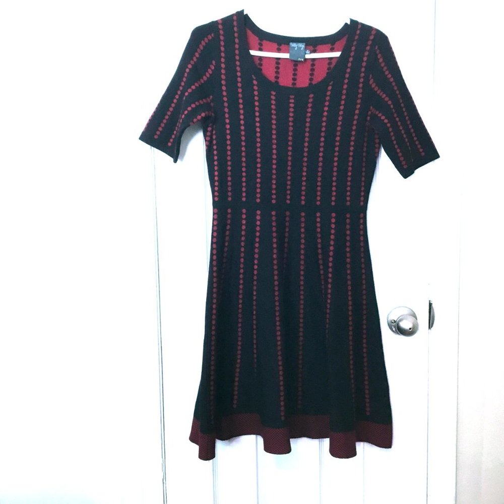 Gabby Skye Women's sweater dress black/red size M
